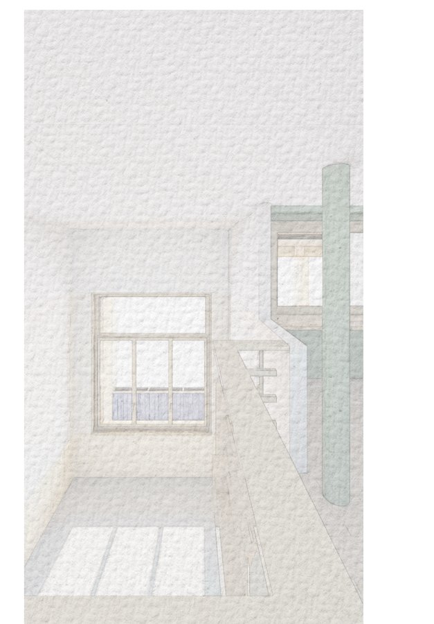 Interior view of the cabinet room: the compact, generously fitted living space of one small Kleinwohnung